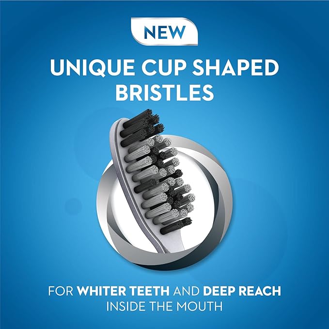 Oral-B Cavity Defense Deep Clean + Whitening Toothbrush, Medium, Charcoal Bristles, Pack of 4